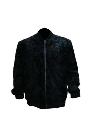Men's Black Real Persian Fur Bomber Style Jacket