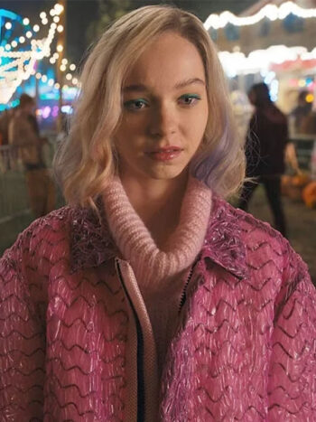 Enid Sinclair Wednesday Pink Bubble Wrap Jacket